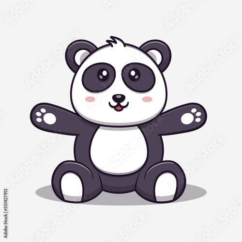 Fototapeta Naklejka Na Ścianę i Meble -  Cute panda hug cartoon vector icon illustration. Animal icon concept isolated vector. Flat cartoon style