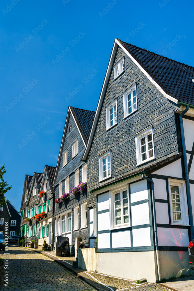 Historic half-timbered and slate houses in Solingen-Grafrath - North Rhine-Westphalia, Germany Historic half-timbered and slate houses in Solingen-Grafrath - North Rhine-Westphalia, Germany