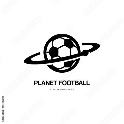 planet football or planet soccer logo template