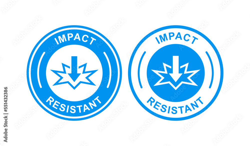 Impact protection logo badge set circle. Suitable for product label