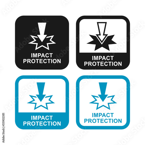Impact protection logo badge set. Suitable for product label