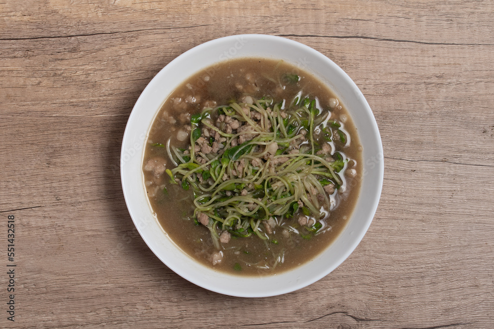 Stir Fried Sunflower Sprouts with Minced Pork Stir Fried Sunflower Sprouts with Minced Pork