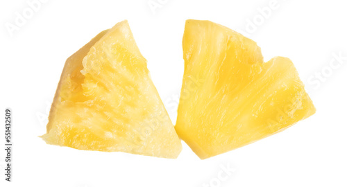 sliced pineapple on a white background