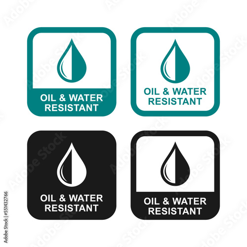Oil and water resistant logo design badge. Suitable for product label