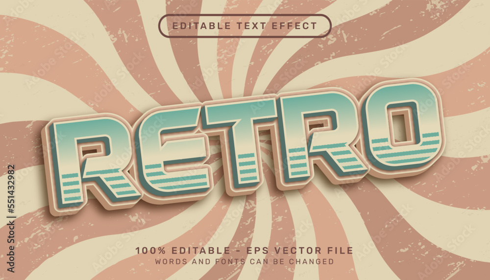 Fototapeta premium retro vintage color 3d text editable text effect 
