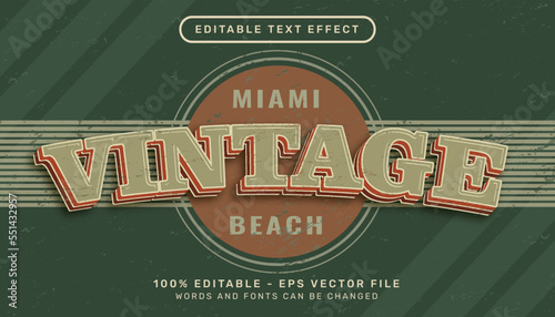 vintage retro color 3d text editable text effect	