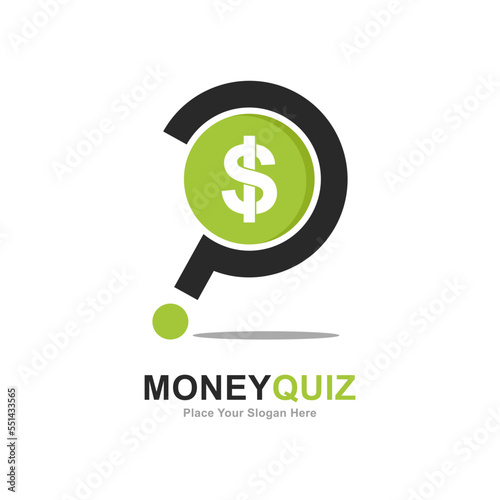 Money question logo vector template. Suitable for business, web, finance and question mark