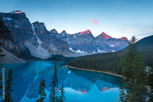 Dawn over Moraine Lake in Canada's Banff National Park