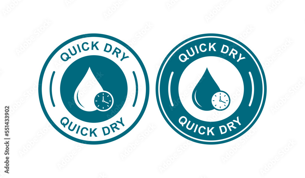 Quick dry logo badge vector. Suitable for product label and information Quick dry logo badge vector. Suitable for product label and information
