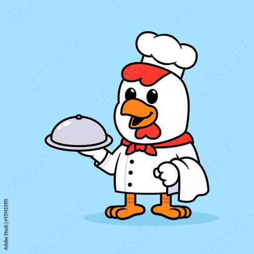 Pig Chicken Holding Tray Illustration
