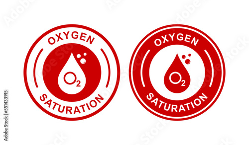 Blood oxygen monitoring badge logo template. Suitable for label and information