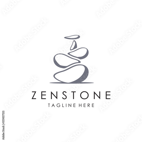 Balanced zen stone logo template