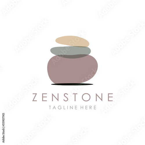 Balanced zen stone logo template