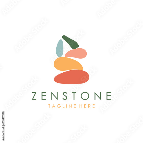 Balanced zen stone logo template