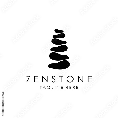 Balanced zen stone logo template