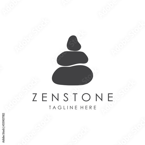 Balanced zen stone logo template