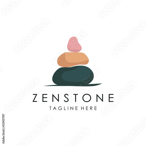 Balanced zen stone logo template