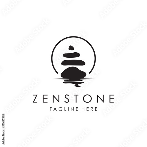 Balanced zen stone logo template