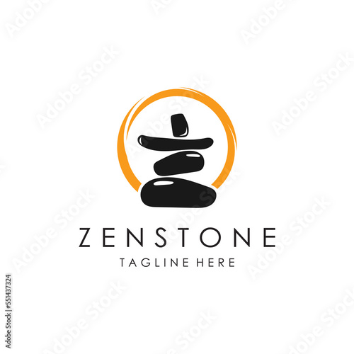 Balanced zen stone logo template