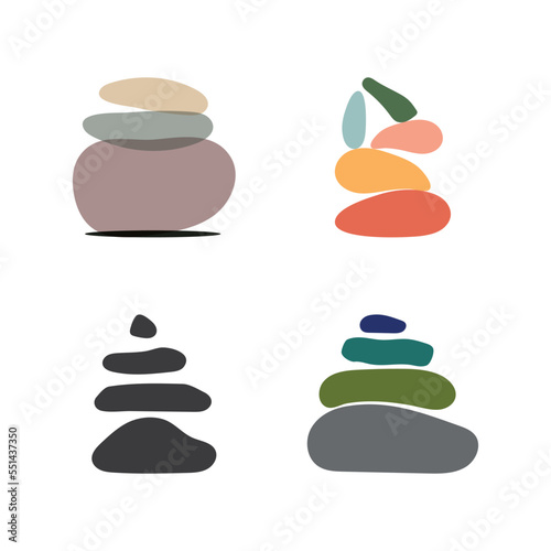 Balanced zen stone logo template