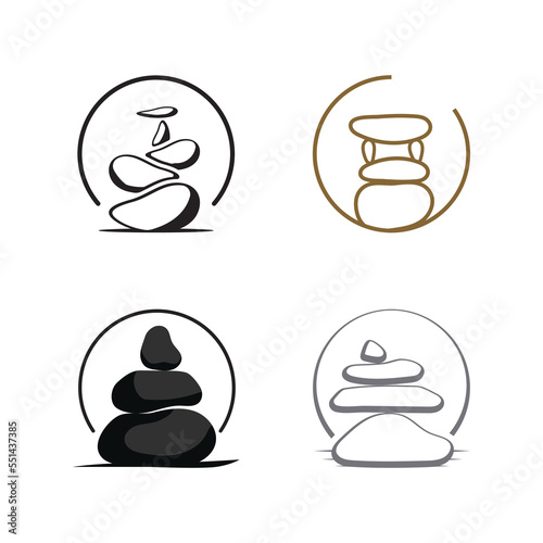 Balanced zen stone logo template