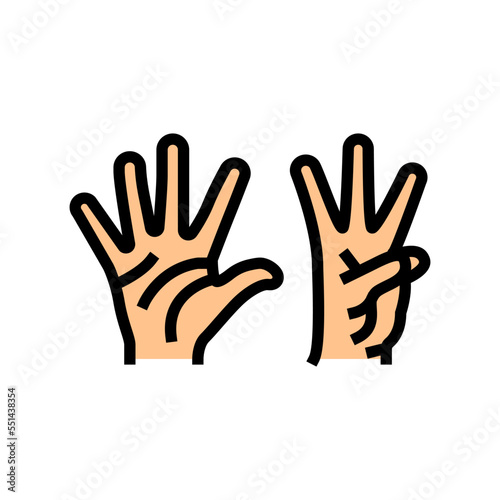 eight number hand gesture color icon vector. eight number hand gesture sign. isolated symbol illustration