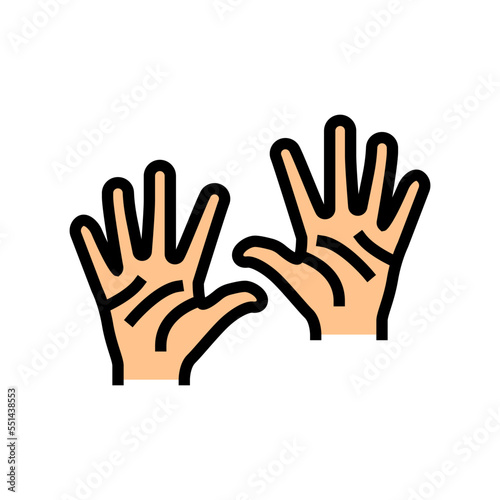 ten number hand gesture color icon vector. ten number hand gesture sign. isolated symbol illustration