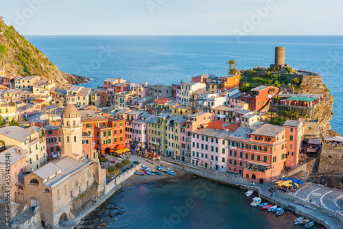 Idyllic landscape of resort village Vernazza, Cinque Terre, Italy