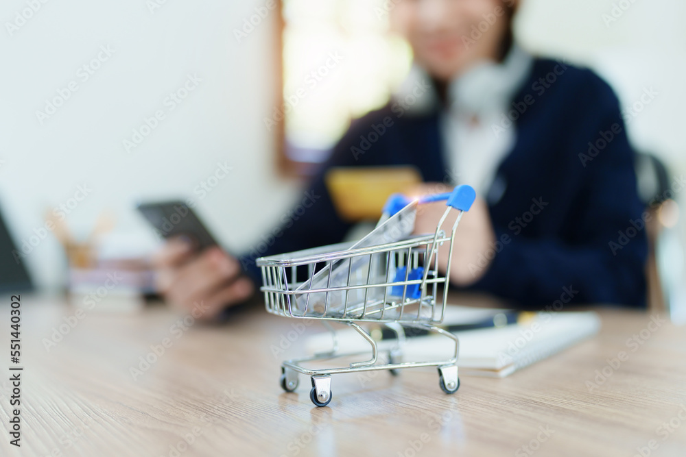 Online Shopping and Internet Payments, Asian man are using their credit card and mobile phone to shop online or conduct errands in the digital world. Online Shopping and Internet Payments, Asian man are using their credit card and mobile phone to shop online or conduct errands in the digital world.