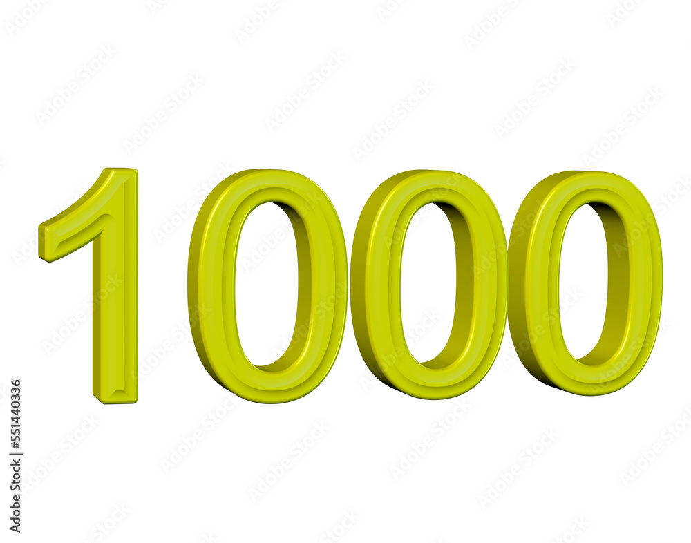 yellow number 1000 yellow number 1000
