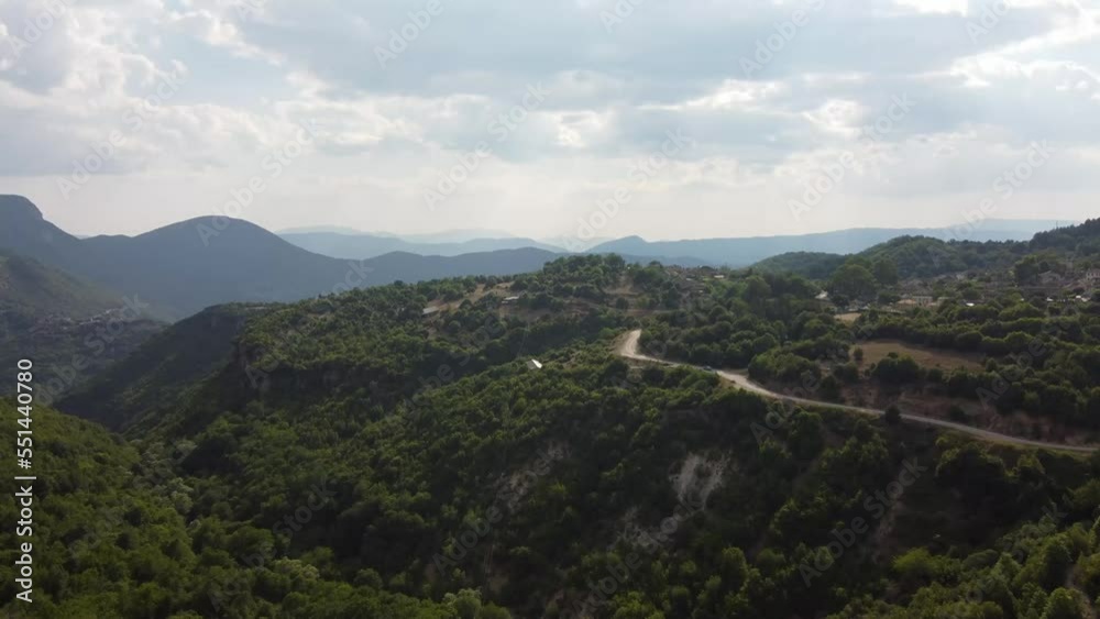 Road leading up to the mountain top In the mountain range. Greece, tourist destination. Road leading up to the mountain top In the mountain range. Greece, tourist destination.