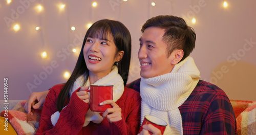 couple enjoy hot drink