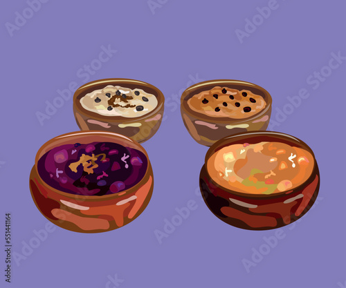 peruvian traditional desserts vector art