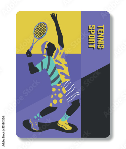Graphic realistic vector illustration tennis Sport