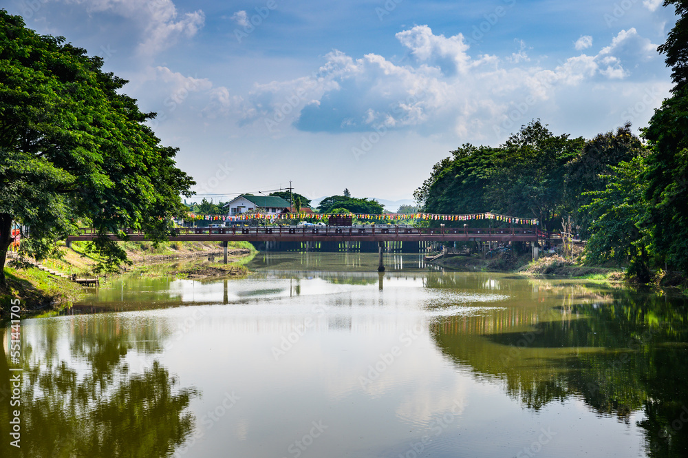 Kuang River during Loy Krathong Festival in Lamphun Province Kuang River during Loy Krathong Festival in Lamphun Province