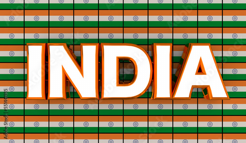 India Flags Country Nation Emblem Background 3d Illustration