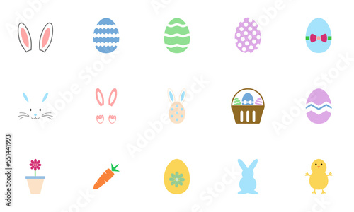 SVG Spring   Easter Colorful Icons Set