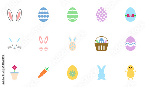 SVG Spring & Easter Colorful Icons Set