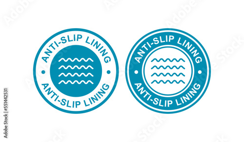 Anti-slip lining badge logo design stamp. Suitable for technology, information and product label 