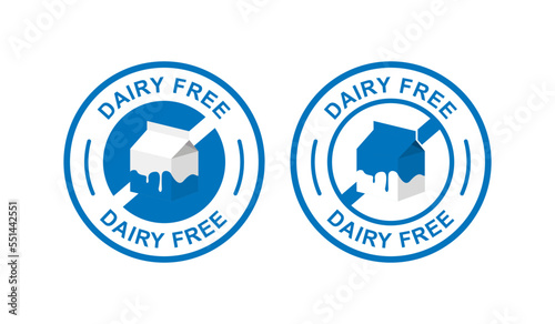 Dairy free logo vector template. Suitable for product label