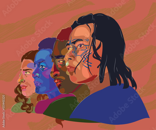 peruvian people vector illustration art