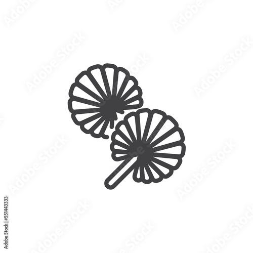 Cheerleading poms line icon