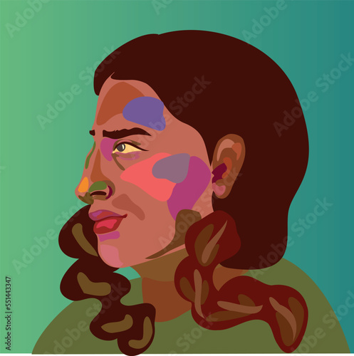 peruvian woman vector illustration art