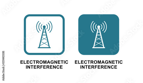 Electromagnetic interference badge logo template. Suitable for information