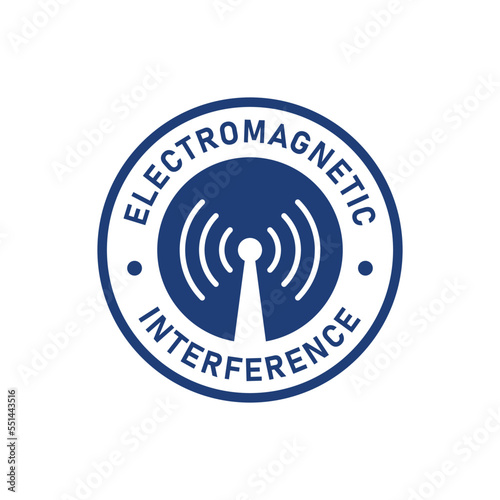 Electromagnetic interference badge logo template. Suitable for information and signal wifi