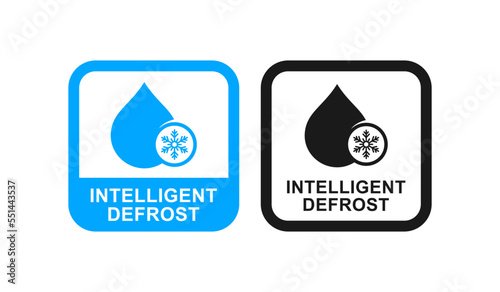 Intelligent defrost logo badge template set. Suitable for product label