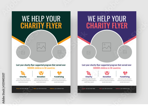 Fundraising Charity Flyer, Donation Banner, Charity flyer template