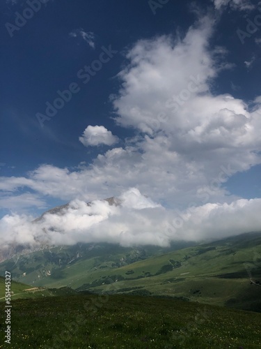 clouds over the mountains