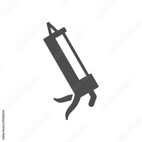 Sealant gun, vector construction and repair tool icon