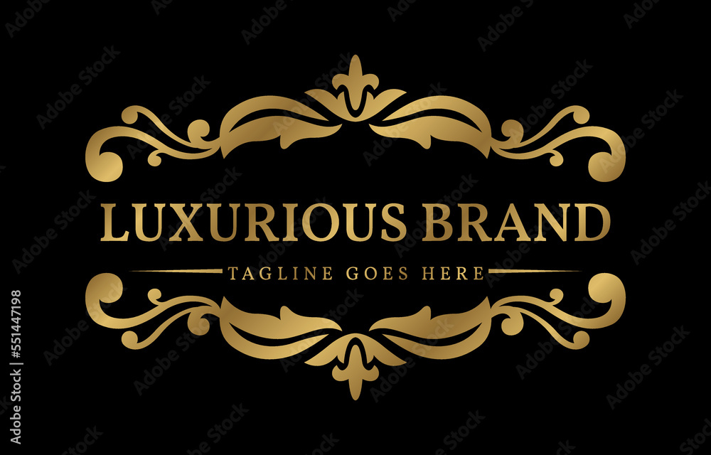 golden retro luxurious brand vector design element